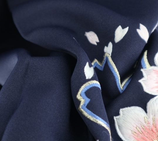 卒業式袴単品レンタル[刺繍]紺色に桜刺繍[身長148-152cm]No.290